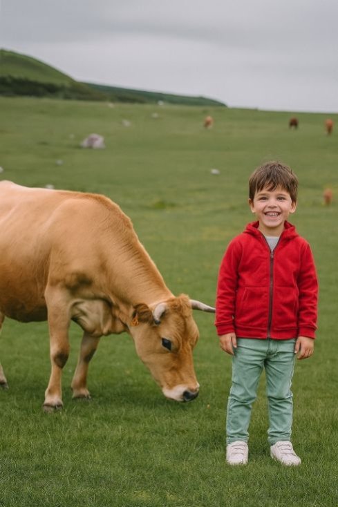 Familia disfrutando actividades en Asturias desde Casa Caro