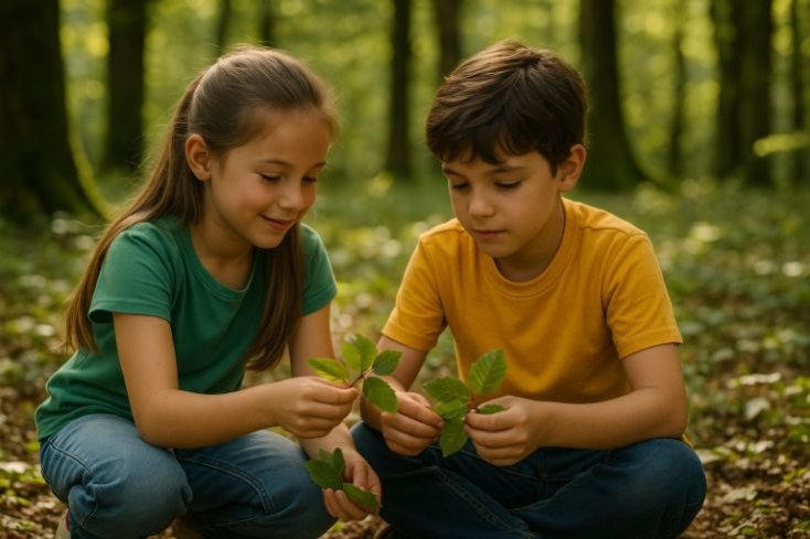 Niños explorando la naturaleza
