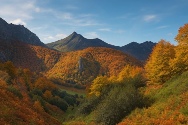 Otoño dorado en el Parque de Redes, a un paso de Casa Caro, alojamiento rural en Asturias.